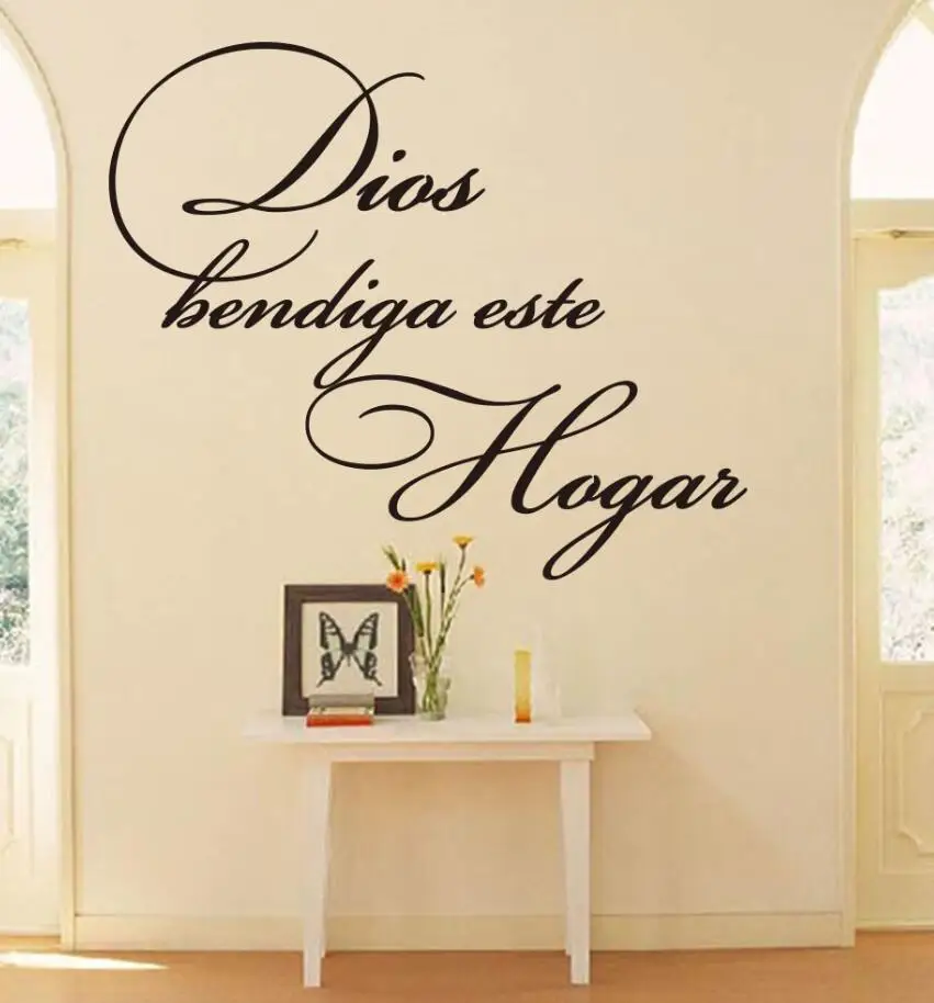 Наклейка на стену с надписью God Благослови этот дом | Обустройство дома