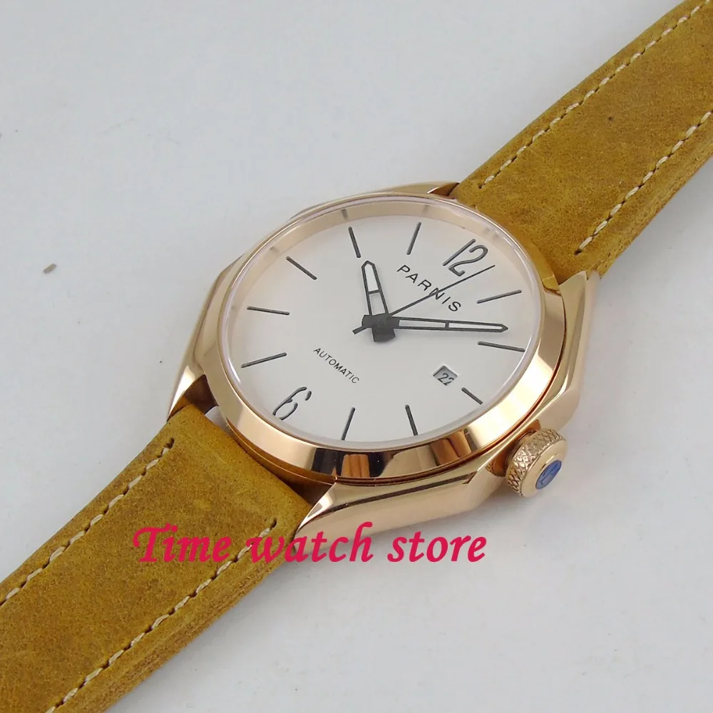 Мужские Водонепроницаемые механические часы с кожаным ремешком 43 мм|Мужские