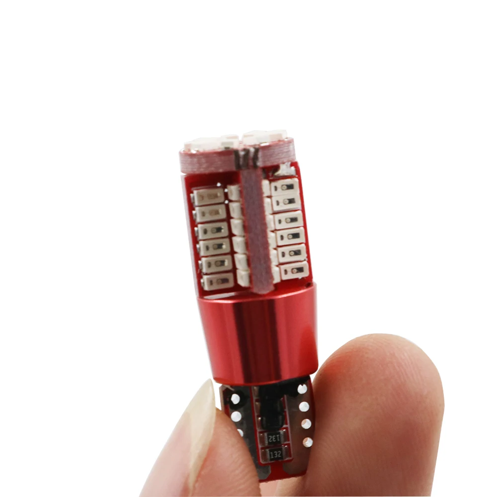 Ysy 10x T10 168 192 W5W 57 SMD 3014 LED Canbus No Error Car Marker Light Parking Lamp 57smd Motor Wedge Bulb White Green Yellow On.