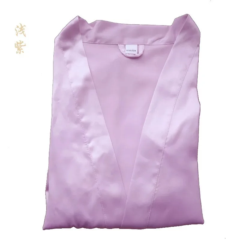 light purple 5 предметов в лоте; пользовательское имя кружевные вечерние свадебные Одежда для невесты персональный подарок мама сестра невесты шелковый халат кимоно - Цвет: light purple