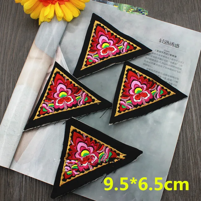 1PCS 9.5*6.5cm Ethnic Embroidered Applique Embroidery Flower Patches For Clothing DIY Clothes Sew on Decorations