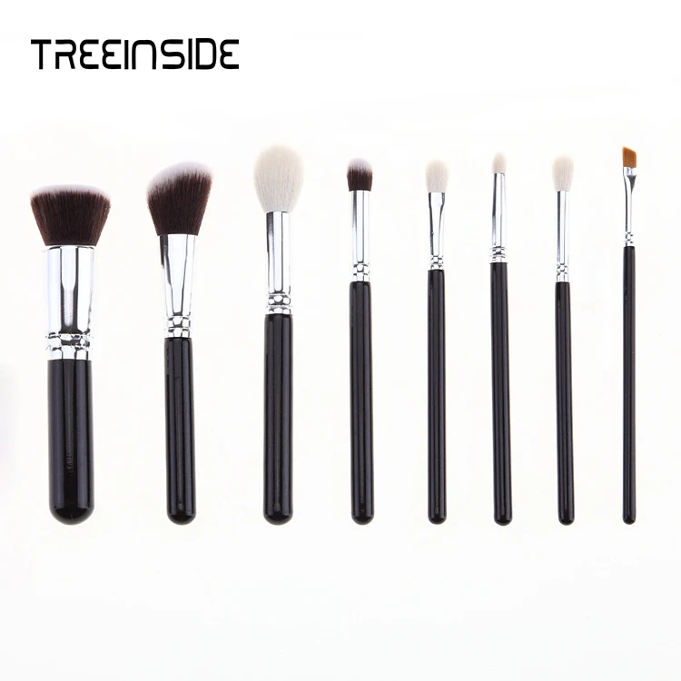 

Hot 8 pcs/ wool paint wood handle silver tube sets of brush (OPP bag)
