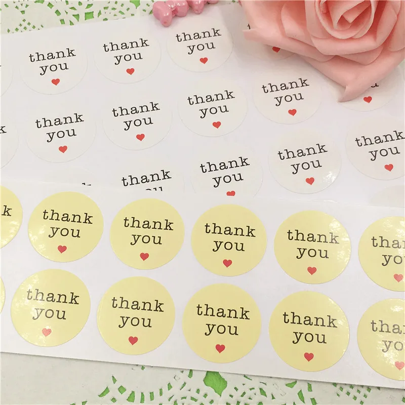 Yellow Sticker Self-adhesive Thank You Gift stickers for Wedding Packing Labels Sealing Round Trendy Stickers 500Pcs/Lot | Украшения и