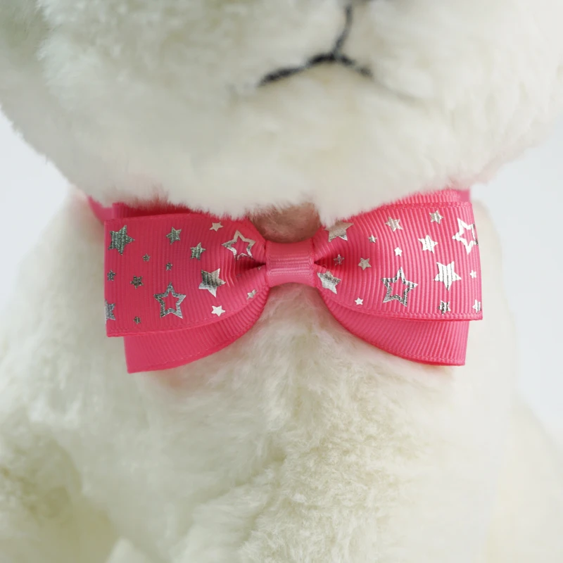 Блестящая Звезда ленты галстук для животных ручной работы Полиэстер Кошка Шея