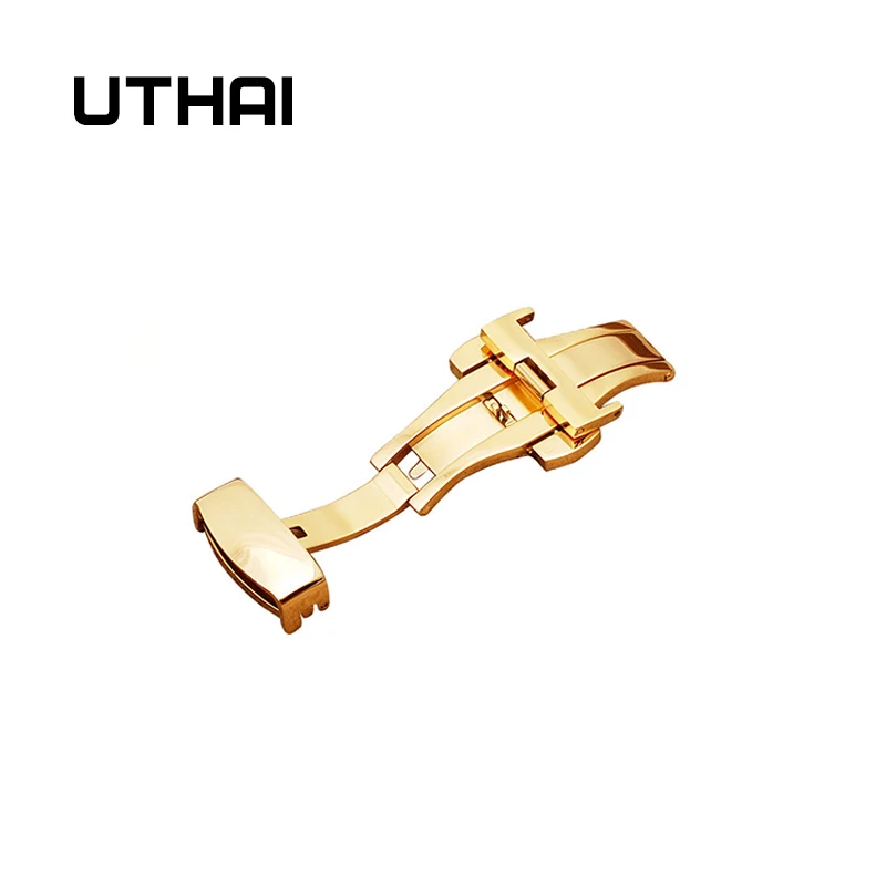 UTHAI T01 автоматический двойной щелчок Бабочка Пряжка часы кнопка сложения