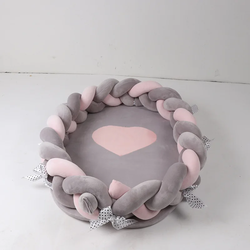 Pink and gray Переносная детская кроватка домашняя складная кроватка для младенца Детская кровать для игр многофункциональная сумка для хранения для бионической кровати уход за ребенком - Цвет: Pink and gray