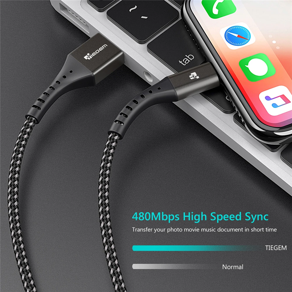 TIEGEM 2A USB зарядное устройство кабель для iPhone X 8 8 Plus Кабель быстрое зарядное устройство провод 8 Pin для iPhone 6 6S 5 5S SE iPad кабели для мобильных телефонов