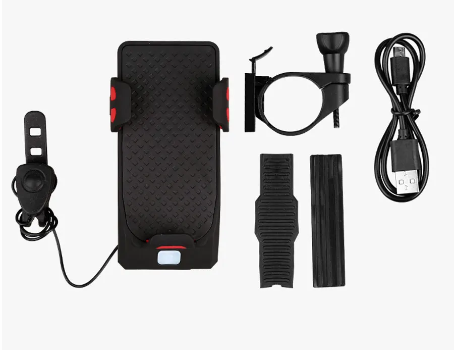 NEWBOLER велосипедный фонарь с зарядным аккумулятором, USB Перезаряжаемый фонарик, держатель для телефона, велосипедный фонарь, 4000 мАч, велосипедный рог, светодиодный свет