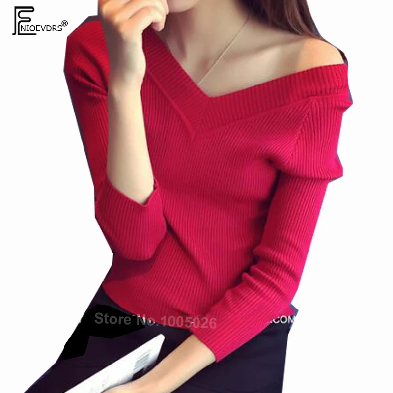 Cute Sweet Tops Women Autumn Basic Wear Off Shoulder Sweaters Orange White Black Red Knitted Pullover Short Crop Top | Женская одежда