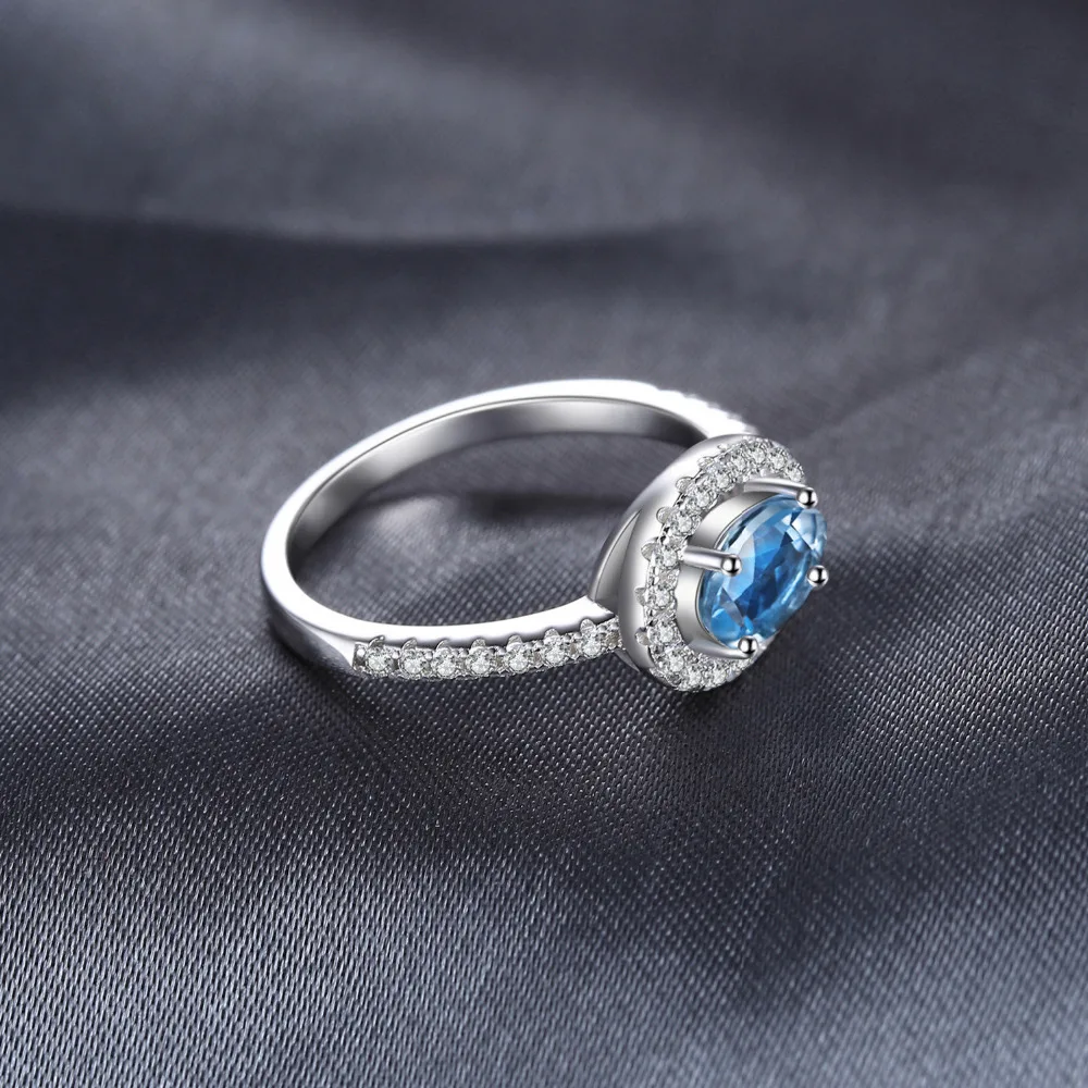 Jewelrypalace круглый 1ct натуральный голубой топаз кольцо стерлингового серебра 925