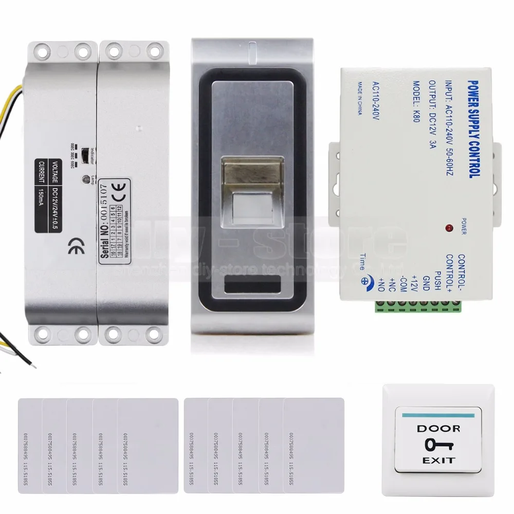 

DIYSECUR Electric Mortise Lock Fingerprint 125KHz RFID ID Card Reader Door Access Control System Kit Metal