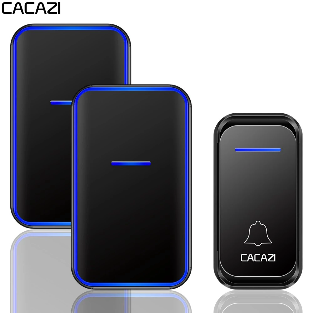 CACAZI Intelligent Home Wireless Doorbell Waterproof 1 Butto