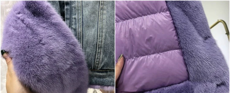 OFTBUY, Брендовое пальто с натуральным мехом, зимняя куртка, женская джинсовая парка, натуральный мех норки, утиный пух, пальто, Толстая теплая уличная одежда, повседневная Роскошная