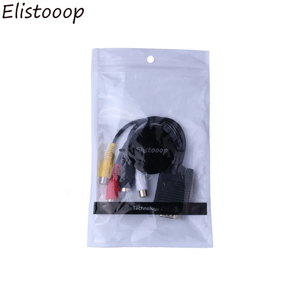 Elistooop VGA Male to S Video 3 RCA Jack Female Composite AV TV Out Кабель адаптер для портативных ПК HDTV|Кабели