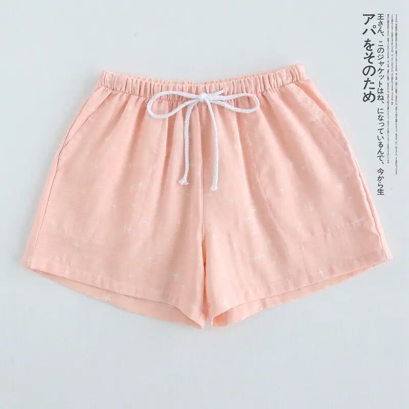 Шорты для сна пар низ из газовой ткани хлопковые шорты в японском стиле мужчин и