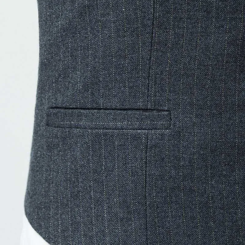 Мужской жилет в полоску для похудения на весну и осень деловой офиса свадьбы