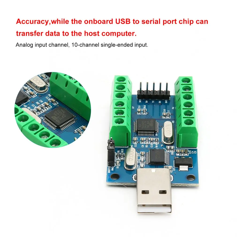 STM32 USB интерфейс 12 бит 10 каналов AD выборки сбора данных STM32 коммуникационная плата интерфейса UART ADC модуль