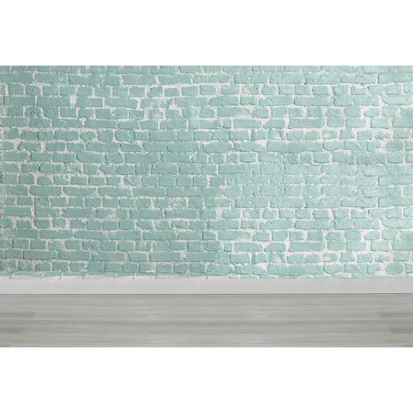 Light Green Brick Wall Photography Backdrops Wood Floor Newborn Baby Shower Props Kids Children Wedding Photo Studio Backgrounds |