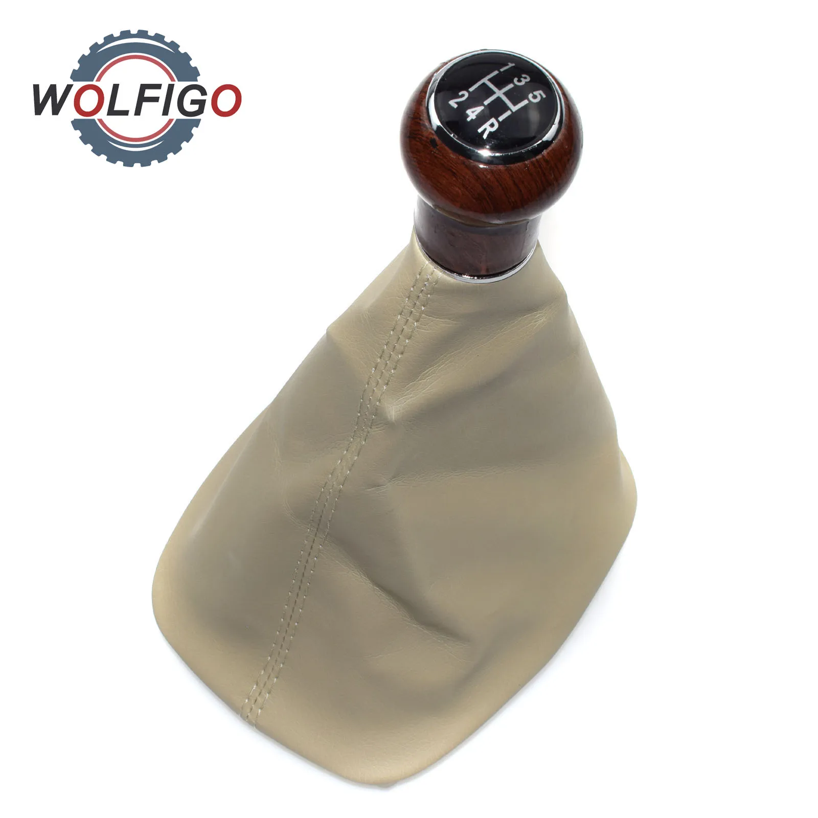 WOLFIGO Новый 5 скоростной бежевый деревянный кожаный рычаг переключения передач