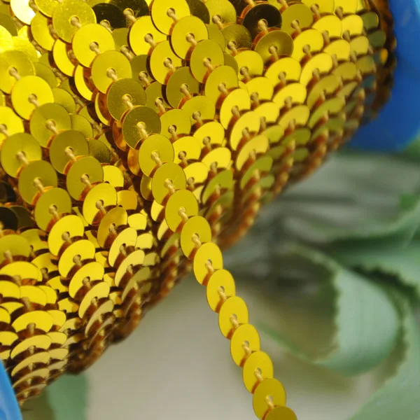 

10Y Gold Color Sequin Ribbon Spangle Lace Sewing Decoration Wedding Embroidery Trim Diy S11