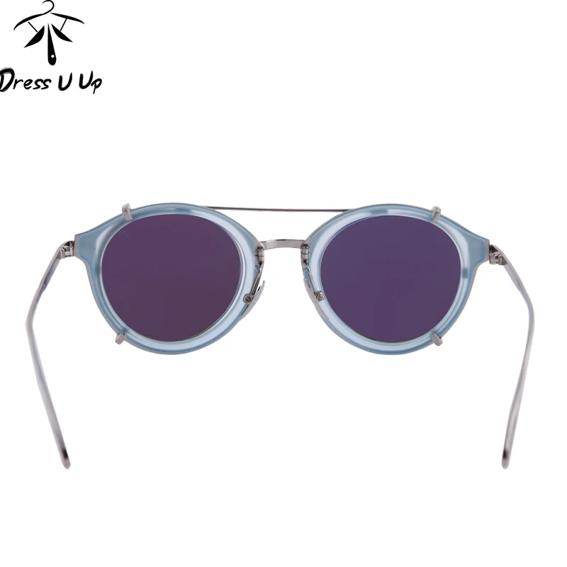 Dressuup новейшая мода круглый Солнцезащитные очки для женщин Для женщин бренд Дизайн Винтаж Для мужчин Съемный объектив Защита от солнца Очки Óculos де золь