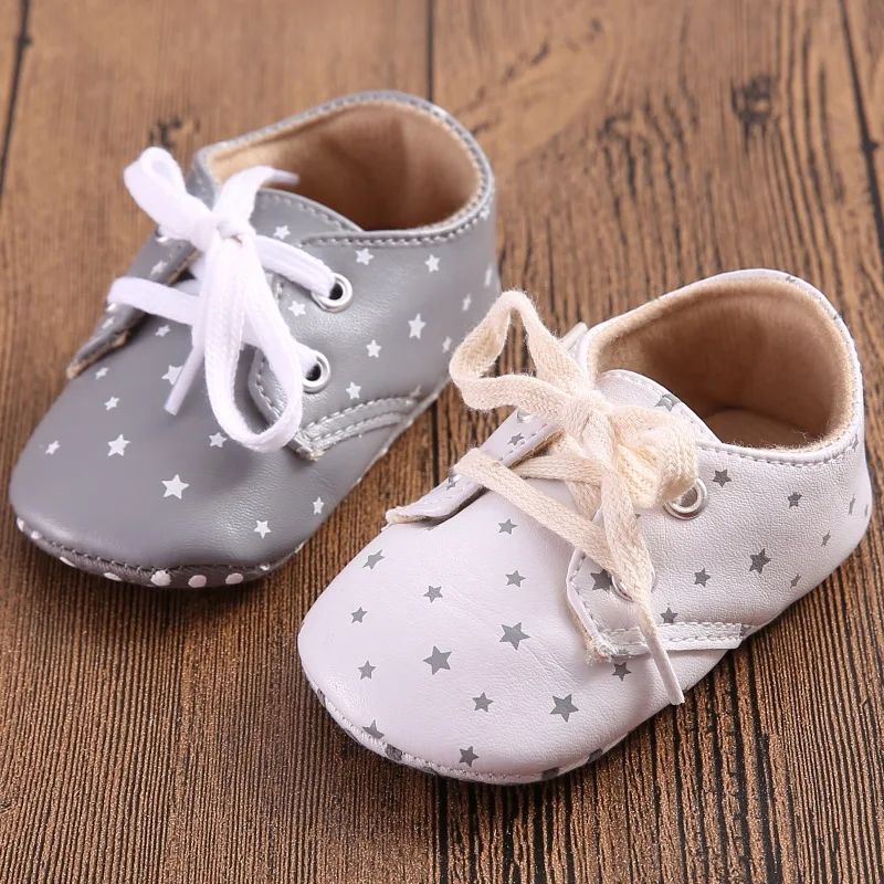 

Newborn Baby Soft Sole Crib PU Shoes Summer New Infant Boy Girl Toddler Casual Anti-Slip Soft Shoes Handsome Retro Shoes