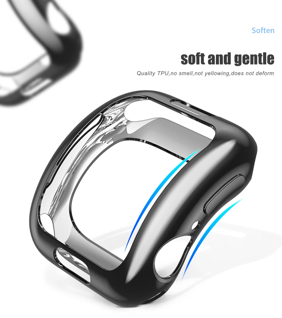 HOCO TPU мягкий чехол для Apple Watch series 4 защитный чехол с Покрытием s 44 мм 40 мм для iWatch все вокруг ультра тонкая рамка Крышка