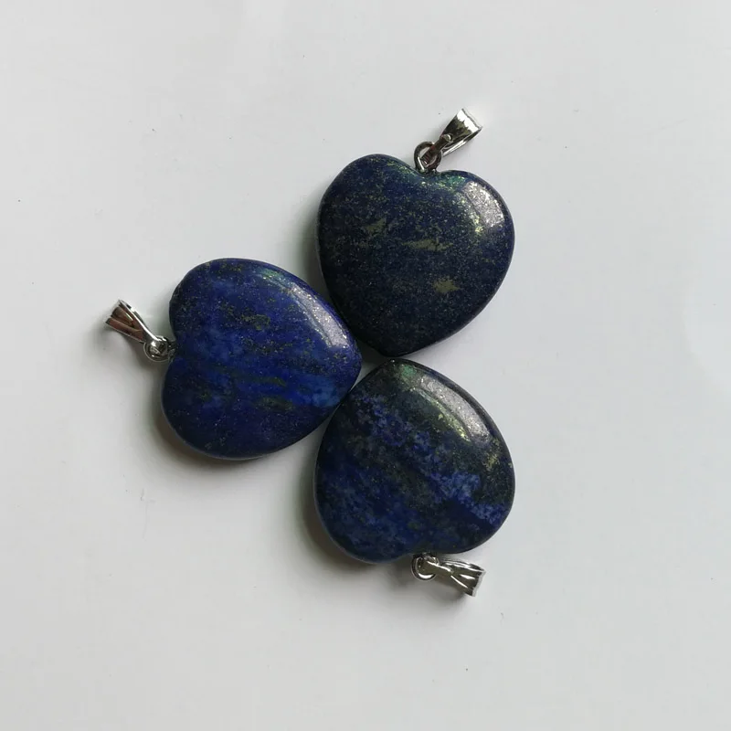 

Wholesale fashion 20MM charm Lapis lazul natural stone heart pendants for Jewelry making Good Quality 50pcs/lot free shipping