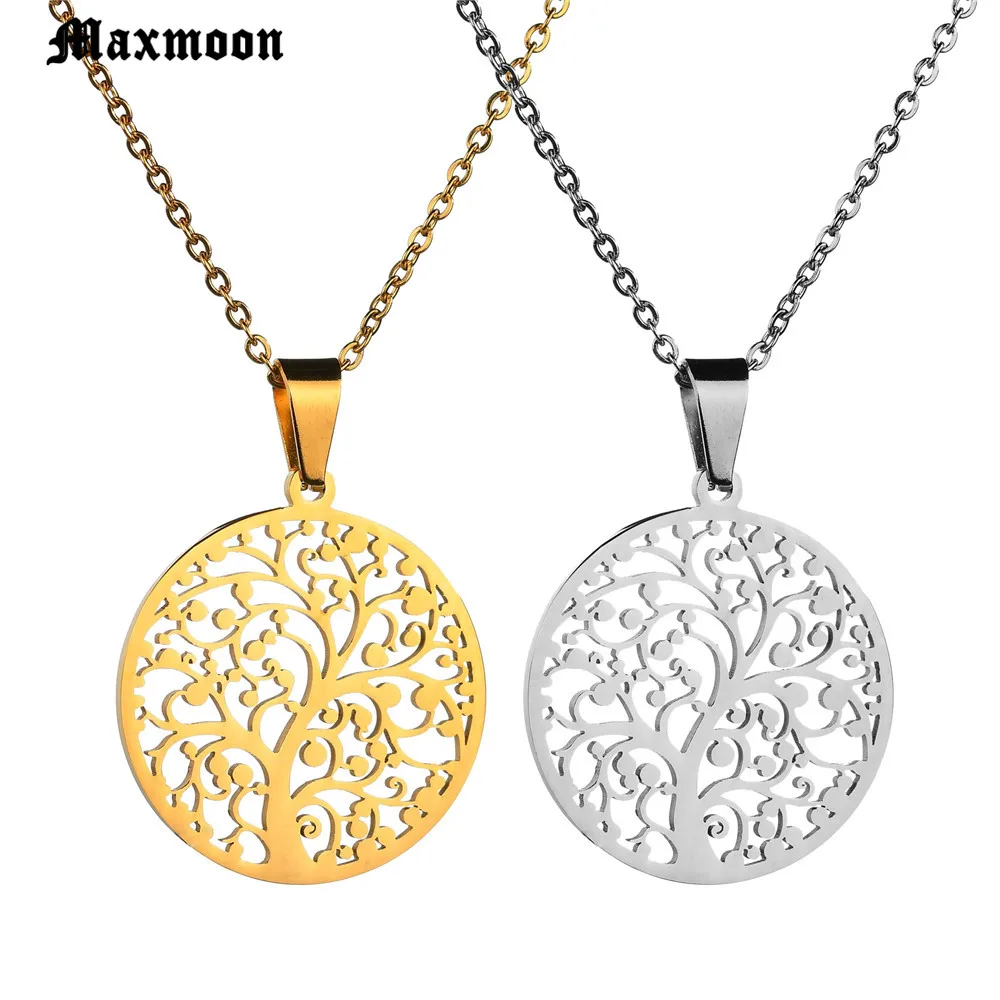 Большой кулон Maxmoon Tree of Life ожерелье ювелирное изделие золото серебро цвет
