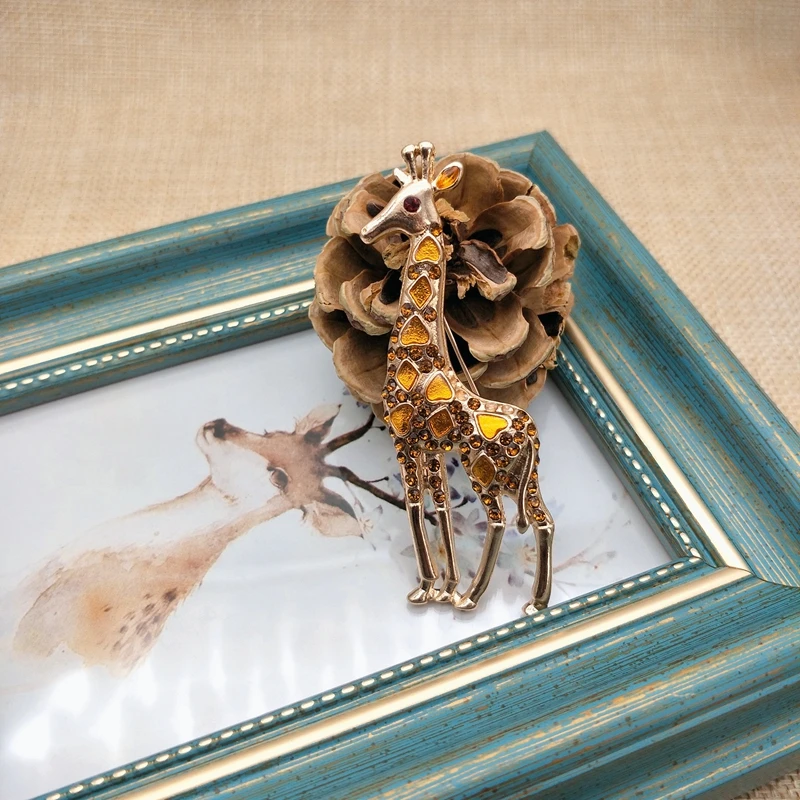Женская Брошь с жирафом модная эмалированная брошь в виде животных|animal brooch|brooch