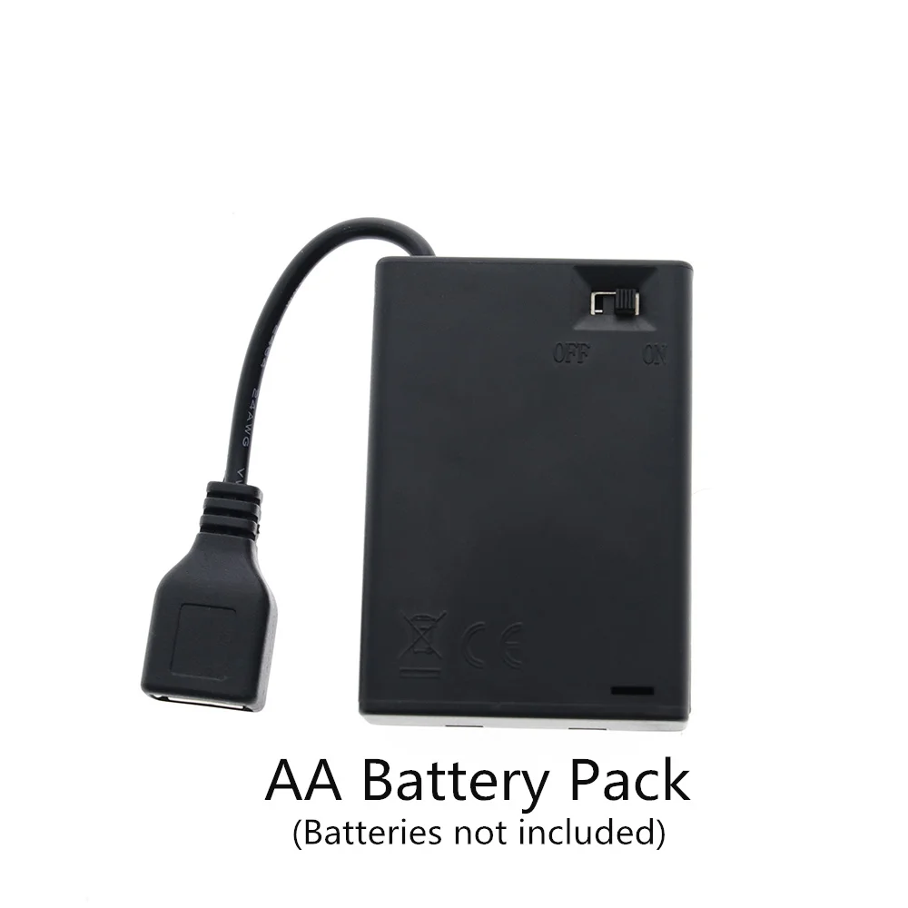 Светильник aling высокого качества 7 портов с USB и батарейным блоком с Usb портом для строительных блоков, набор кирпичей, светильник - Цвет: AA Batery Pack