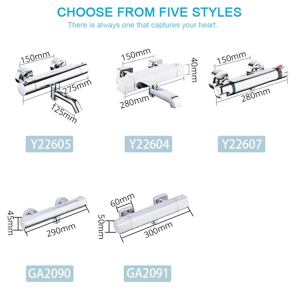 GAPPO Shower Faucets bath mixer with thermostat wall mounted shower tub faucet thermostatic water mixer bath griferia