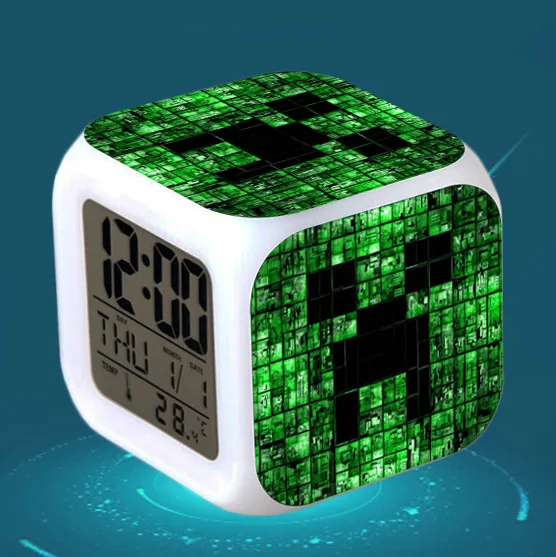 4 Новинка, сенсорный светильник, будильник Minecraft, светодиодный, мультяшная игра, фигурки, Звездные войны, Человек-паук, Бэтмен, Тор, игрушки, Coll - Цвет: 4