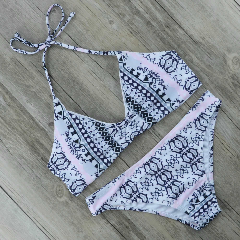 Комплект бикини с цветочным принтом 2017 купальник пуш апом женский короткий