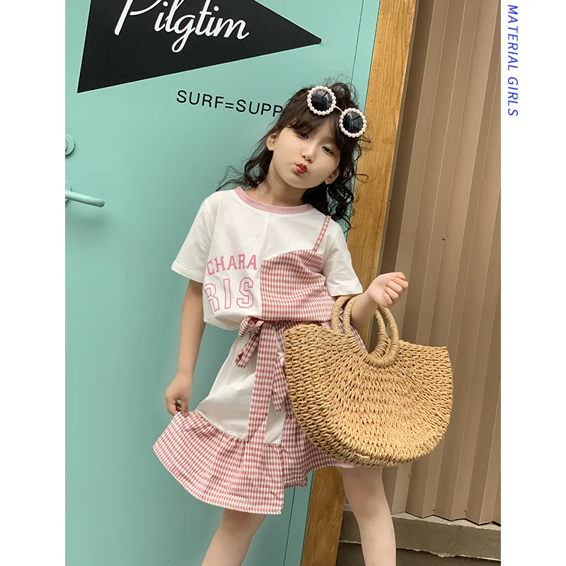 Платье для девочек Новинка 2019 года летнее асимметричное платье в сеточку Длинное