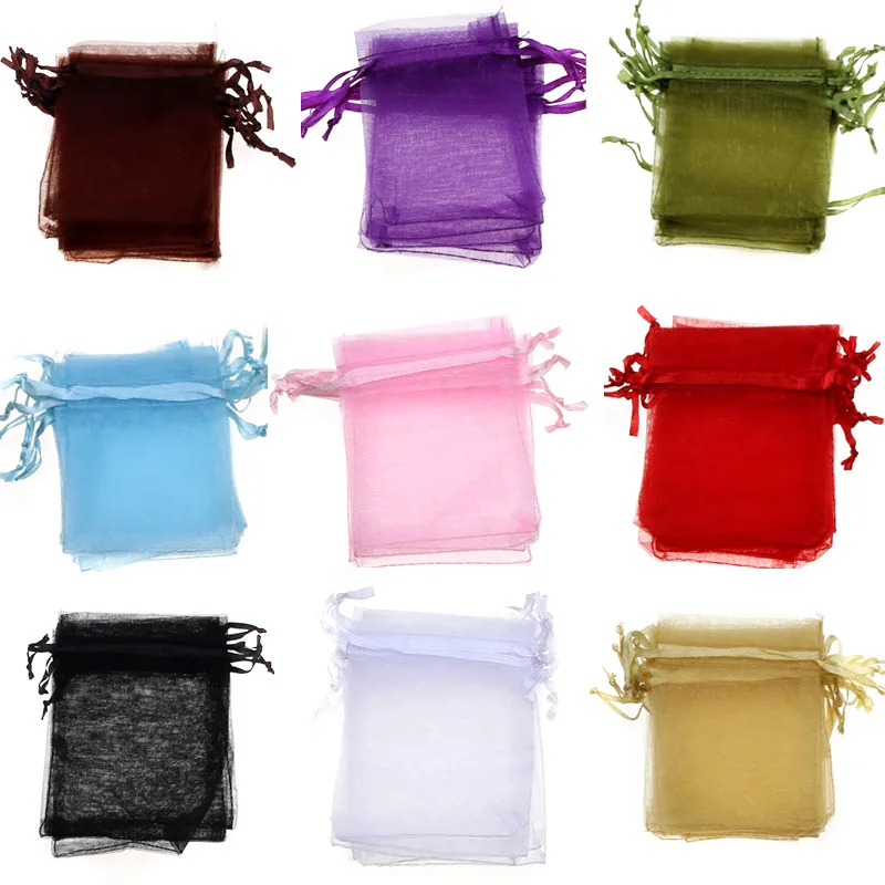 7x9 см многоцветные мешочки из органзы с вышитым принтом конфетные сумки для