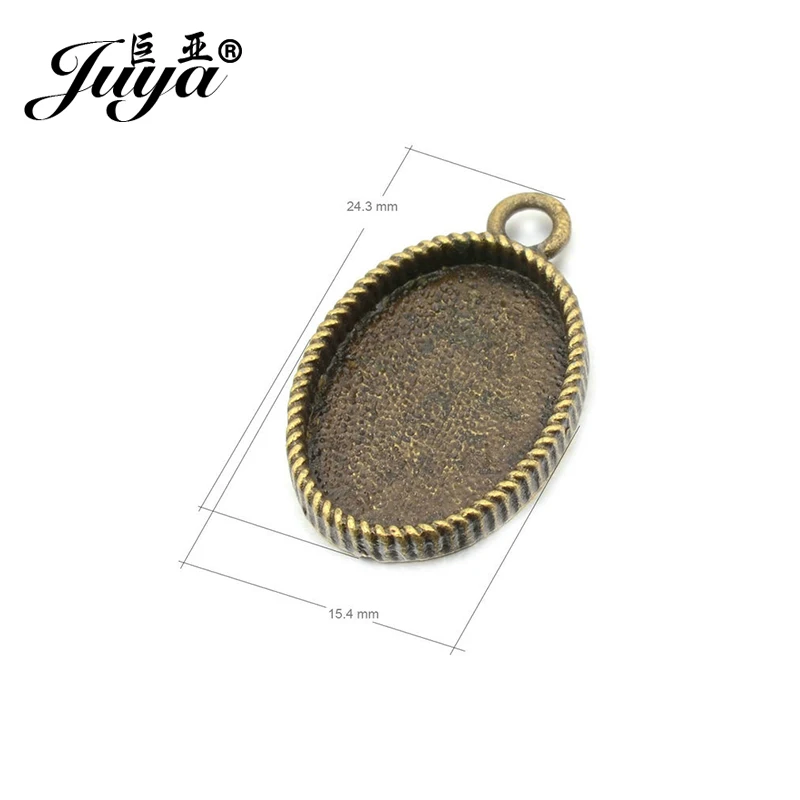 JUYA 10 шт./лот, подвеска из цинкового сплава, пустая Камея, кабошон, Базовая установка для DIY, ожерелье, подвеска, ювелирные изделия, принадлежности для изготовления