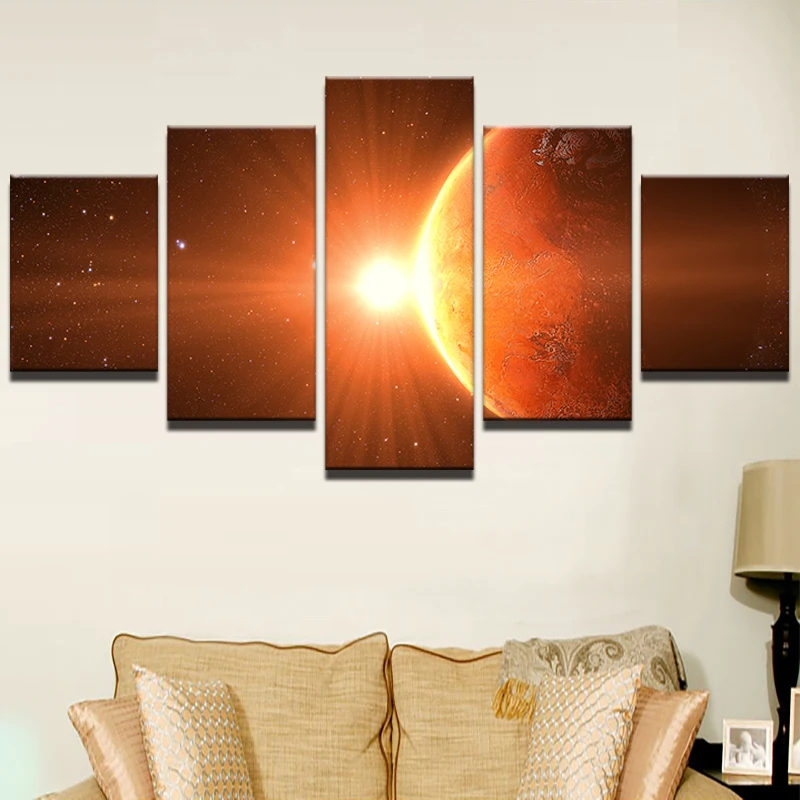 5 шт. холст картины Млечного Пути земля планета фотографии домашний декор печати