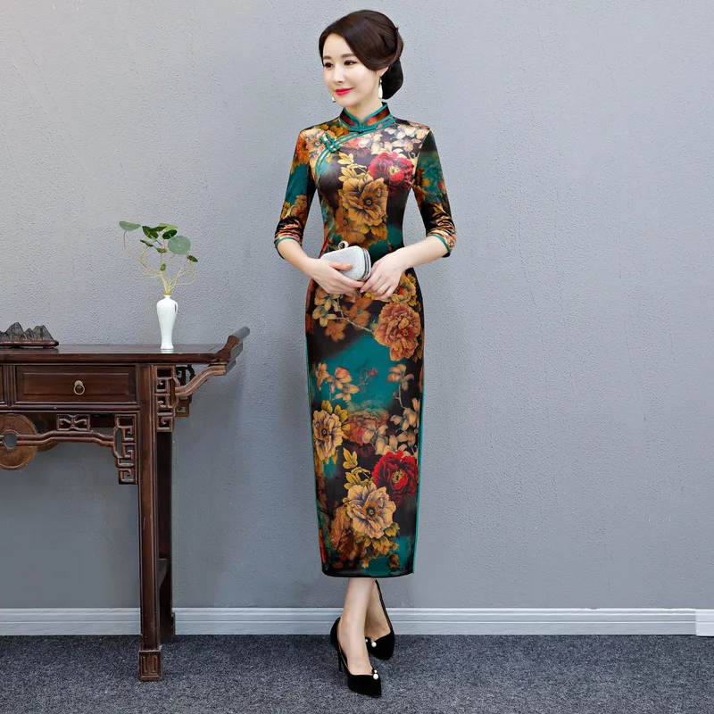 Высококачественное китайское традиционное женское платье Ципао Cheongsam