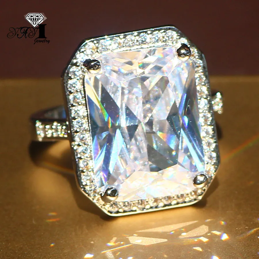 Ювелирные изделия YaYI Мода Принцесса огромный 7.8CT серебро белый циркон Цвет