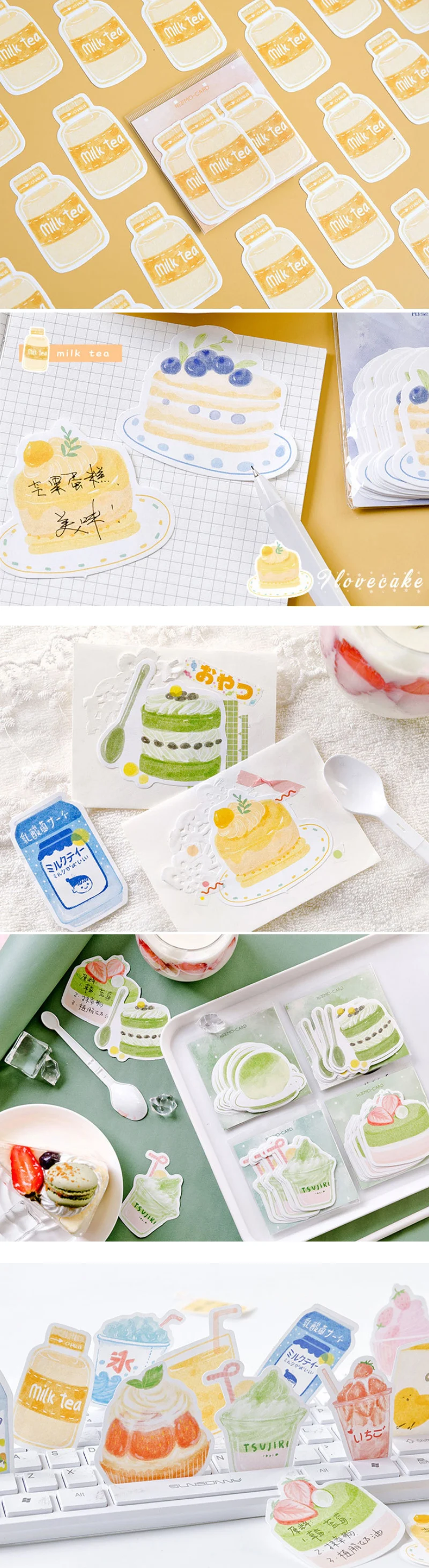 Дневное время вкусные напитки блокнот планировщик sticky note бумажный стикер kawaii канцелярские принадлежности pepalaria 30 страниц