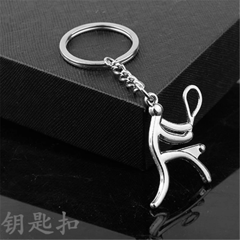 MISANANRYNE Sports Run Weightlifting Play Tennis Football Basketball Cycling Figure keychain Metal Keyring Souvenirs Gift|creative gift|figure