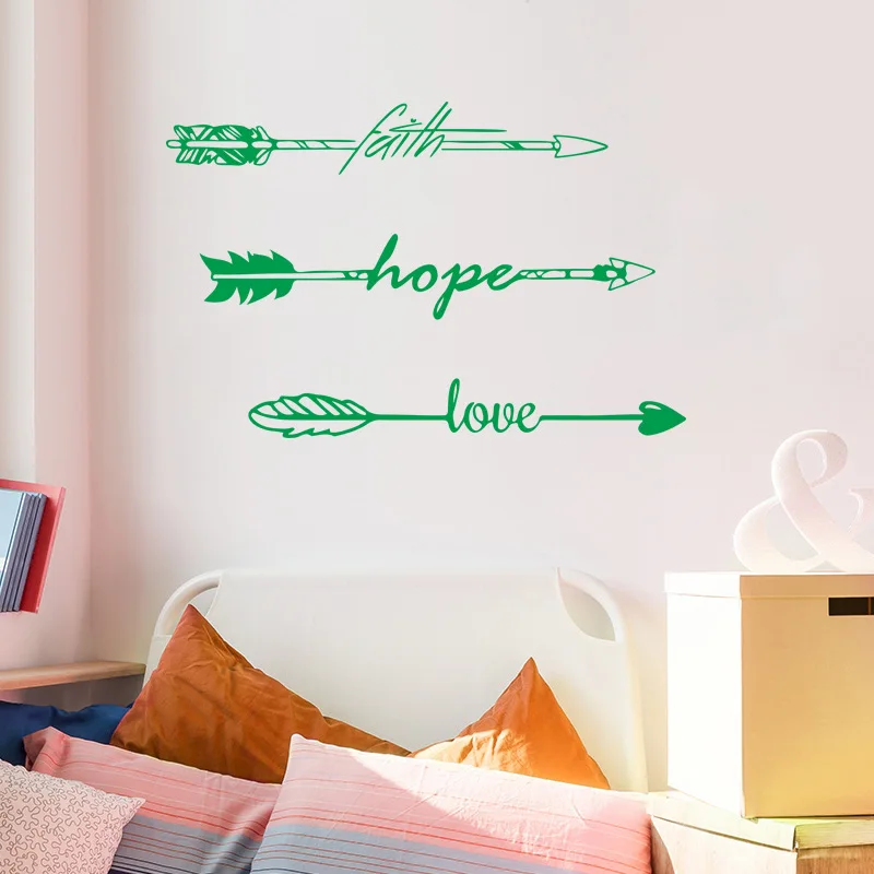 Faith Hope Love виниловая наклейка-цитата на стену вдохновляющая Наклейка на стену с цитатами домашний Декор Гостиная Цитата произнесение слов и фраз
