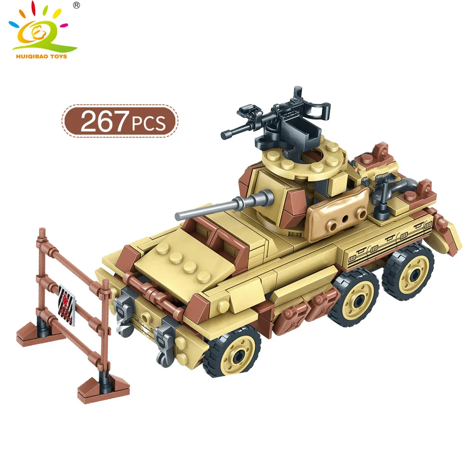 HUIQIBAO игрушки 4 стиля военный бронированный автомобиль строительные блоки для