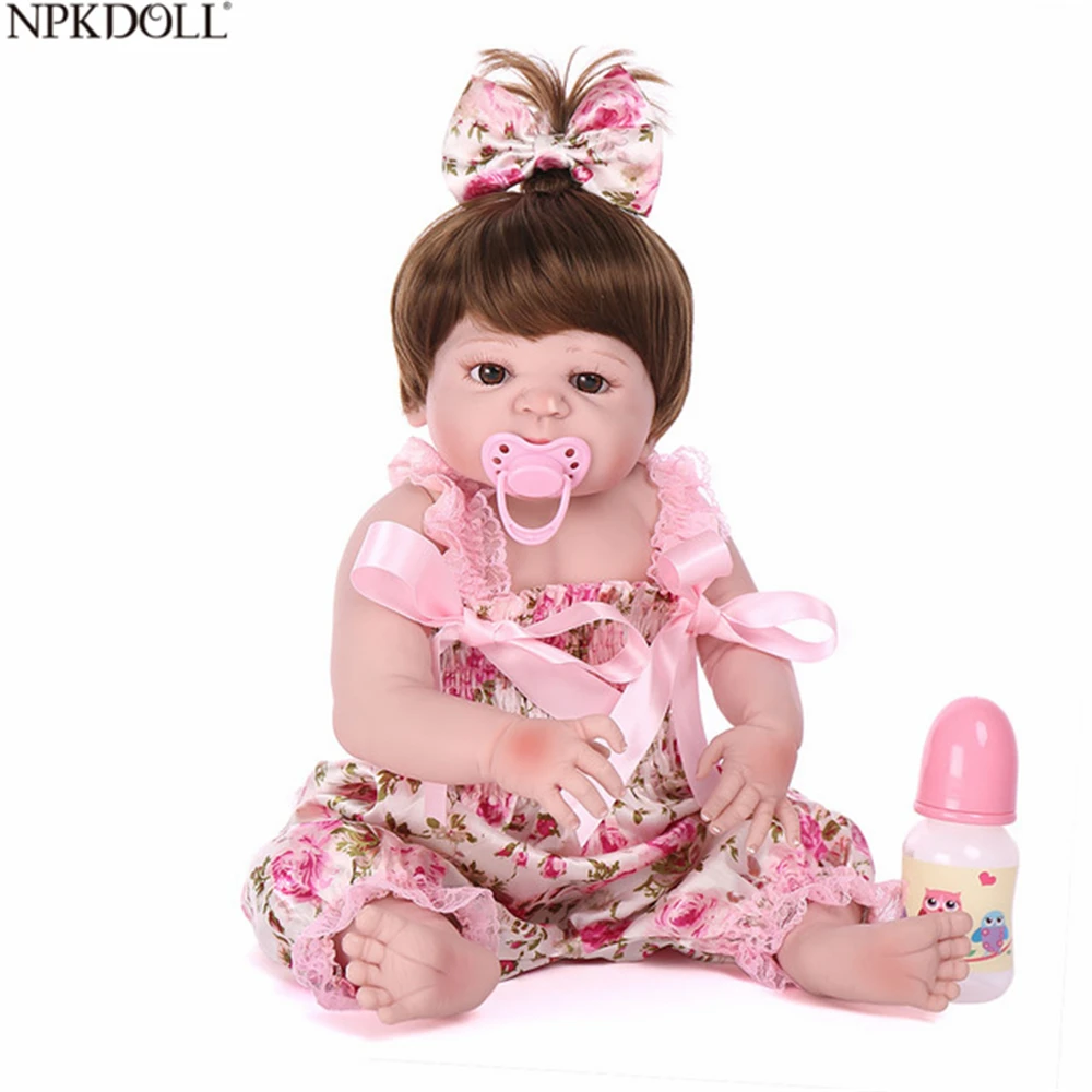 NPKDOLL 55 см Силиконовые новорожденные младенцы куклы-принцессы игрушки для детей