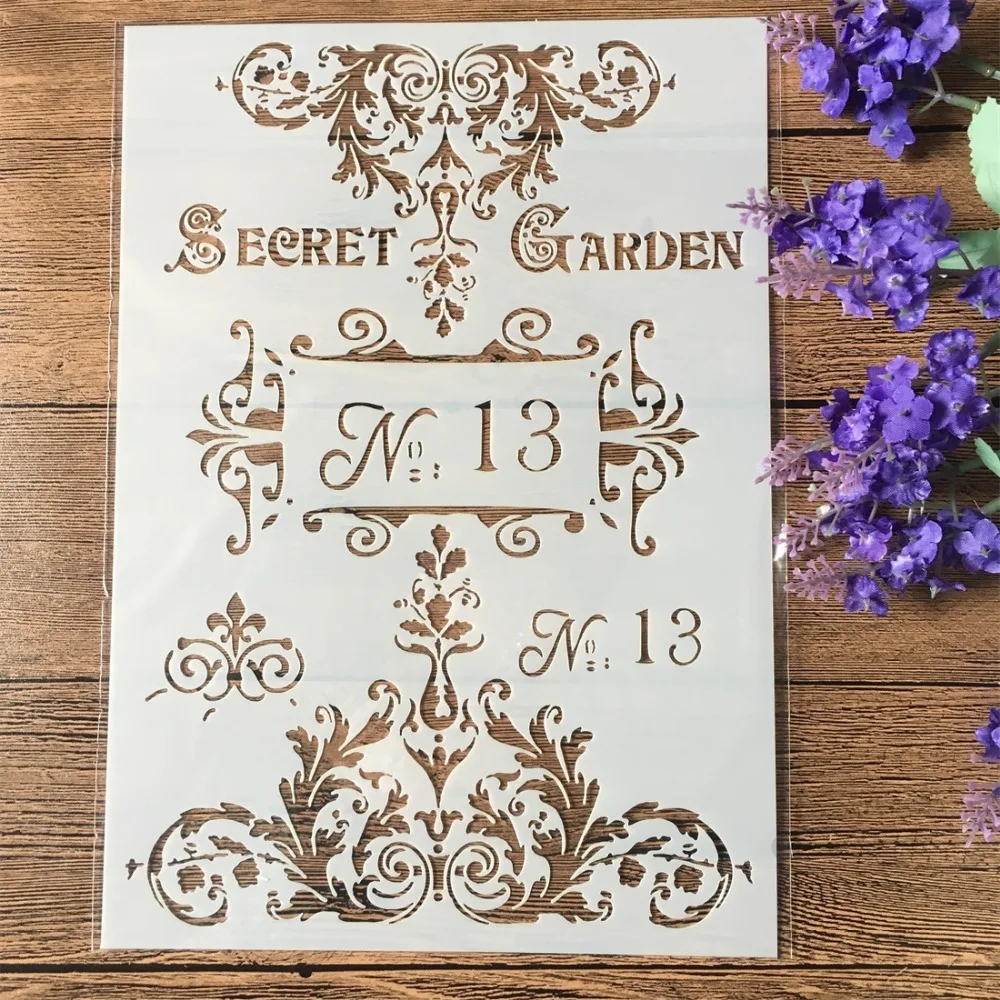 2 шт./лот A4 цветочные слова сад сделай сам слойные трафареты живопись Скрапбукинг