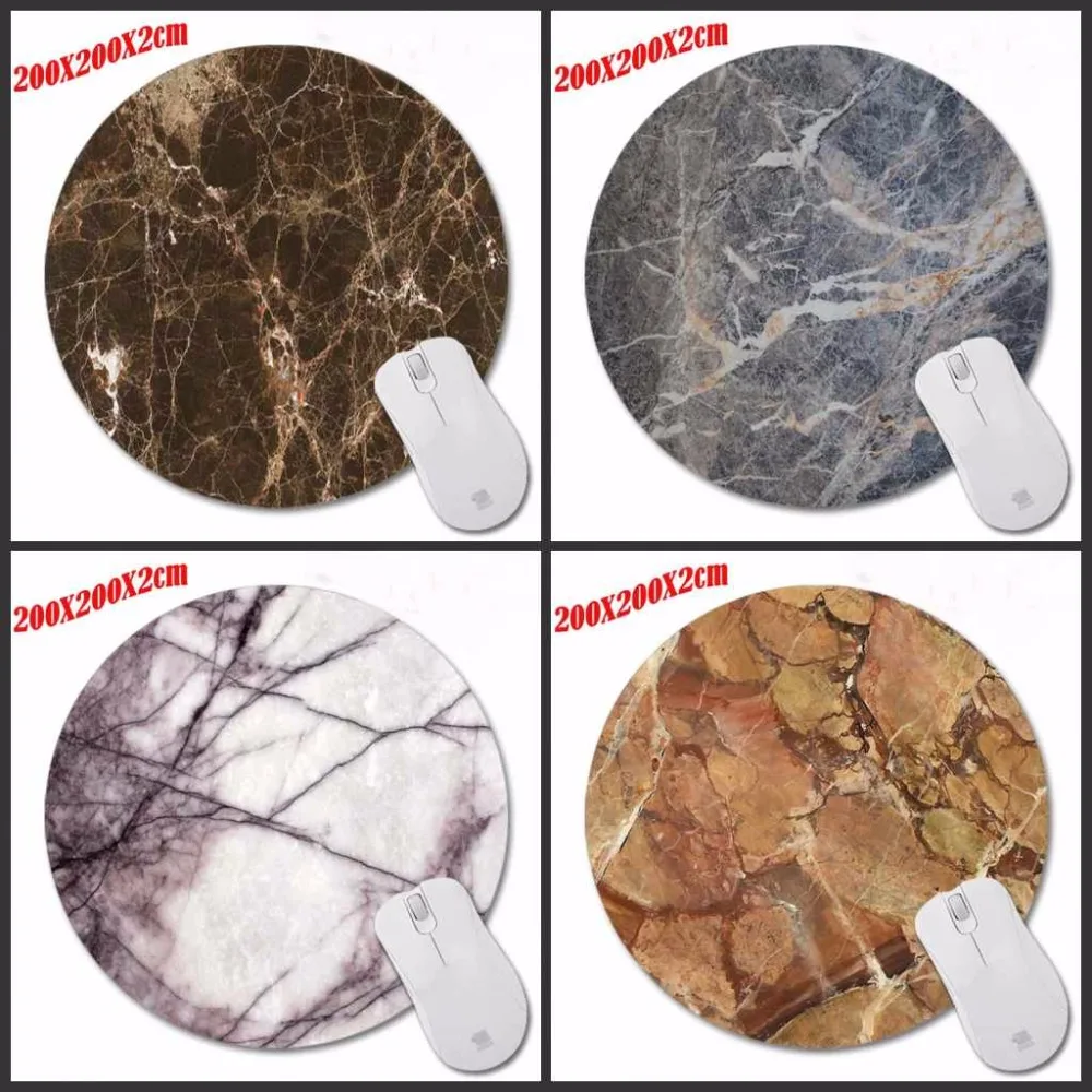 

Mairuige Arrivals Round Marble Texture Computer Loptop Desktop Brown Marble Swirled Mice Mat Optical Anti-slip Gaming Mouse Pad