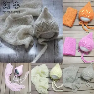 Мохеровое одеяло + шляпа, реквизит для фотосъемки новорожденных, одежда для фотосъемки