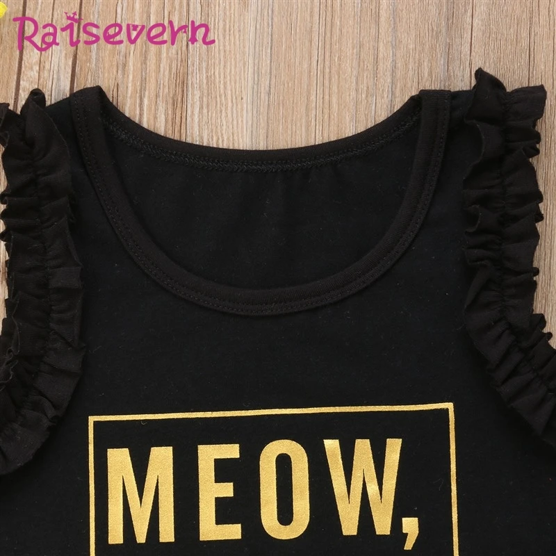 Комплекты одежды для маленьких девочек MEOW I MEAN ROAR топы без рукавов с буквенным
