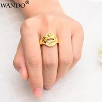 wando new classic gold rings for womengirl dubaiethiopian frosted gold jewelry big hollow ring gifts free size 20mm18mmr56
